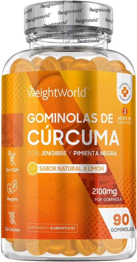 Cúrcuma con Jengibre y Pimienta Negra Gominolas Sabor Limón