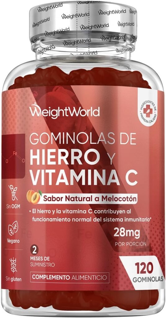Hierro Suplemento Gominolas con Sabor a Melocotón